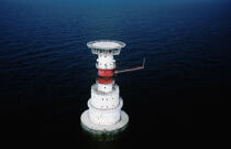 Le phare irlandais de Kish. © Philip Plisson / Plisson La Trinité / AA04994 - Nos reportages photos - Kish
