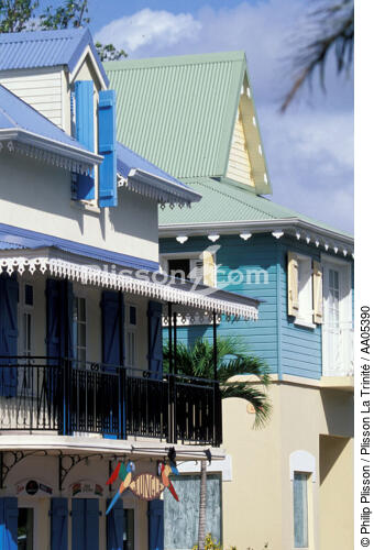 Maisons coloniales à la Martinique. - © Philip Plisson / Plisson La Trinité / AA05390 - Nos reportages photos - Toit