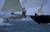 N°1 sur le bout dehors. © Philip Plisson / Plisson La Trinité / AA05495 - Nos reportages photos - Elément d'un bateau