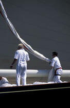 Equipiers sur Velsheda. © Philip Plisson / Plisson La Trinité / AA05534 - Photo Galleries - Classic Yachting