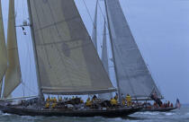 Velsheda et Endeavour. © Philip Plisson / Plisson La Trinité / AA05547 - Nos reportages photos - Yachting