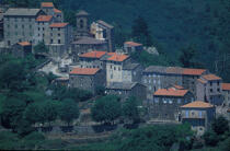 Village Corse en montagne . © Philip Plisson / Plisson La Trinité / AA05655 - Nos reportages photos - Flore