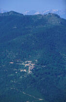 Village dans la montagne en Corse. © Philip Plisson / Plisson La Trinité / AA05656 - Nos reportages photos - Vue aérienne