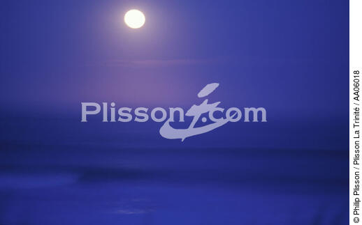 Aquitaine, couché de lune sur la côte, entre le sable des Landes et l'océan Atlantique. - © Philip Plisson / Plisson La Trinité / AA06018 - Nos reportages photos - Nuit