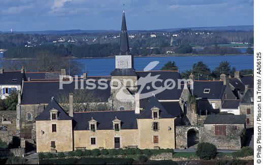 Le clocher de l'île d'Arz dans le Golfe du Morbihan. - © Philip Plisson / Plisson La Trinité / AA06125 - Photo Galleries - Church