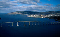 La ville d'Hobart en Tasmanie. © Philip Plisson / Plisson La Trinité / AA06382 - Nos reportages photos - Pont