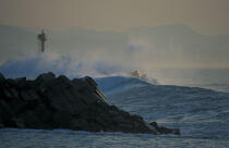 Gros temps sur la côte basque. © Philip Plisson / Plisson La Trinité / AA06496 - Nos reportages photos - Biarritz
