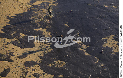 Nettoyage des plages. - © Philip Plisson / Plisson La Trinité / AA06518 - Photo Galleries - Pollution