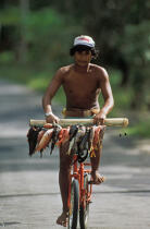Retour de pêche en Polynésie française. © Philip Plisson / Plisson La Trinité / AA06551 - Nos reportages photos - Homme