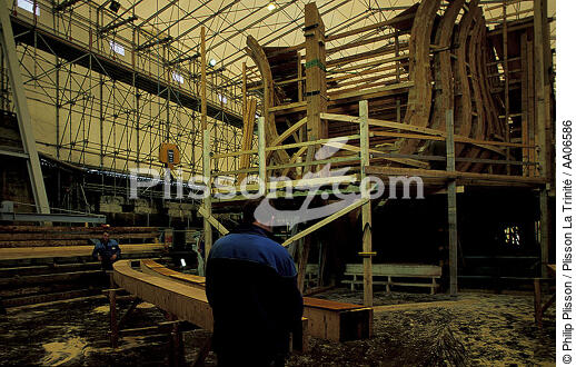 Chantier de la frégate l'Hermione. - © Philip Plisson / Plisson La Trinité / AA06586 - Photo Galleries - Shipyard
