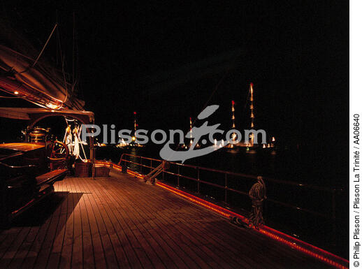 De nuit sur le pont de Shenandoah. - © Philip Plisson / Plisson La Trinité / AA06640 - Nos reportages photos - Grand voilier