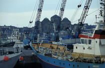 Chalutier au port de Concarneau. © Philip Plisson / Plisson La Trinité / AA06710 - Nos reportages photos - Pêche