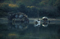 L'Odet au petit matin. © Philip Plisson / Plisson La Trinité / AA06773 - Photo Galleries - Boat graveyard