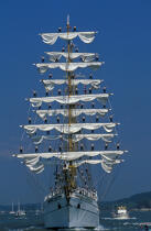 Le Cuauhtemoc pendant l'Armada de Rouen 2003. © Philip Plisson / Plisson La Trinité / AA07200 - Photo Galleries - Three masts