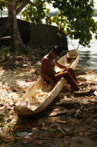 Pirogue dans les îles San-Blas. © Philip Plisson / Plisson La Trinité / AA07688 - Nos reportages photos - Ile [Panama]
