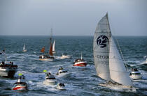 L'arrivée de Géodis pour le Vendée Globe 1996. © Guillaume Plisson / Plisson La Trinité / AA07905 - Photo Galleries - Sailing Race