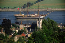 L'Amerigo Vespucci sur la Seine pendant le rassemblement de Rouen 89. © Philip Plisson / Plisson La Trinité / AA08067 - Photo Galleries - Tall ship / Sailing ship