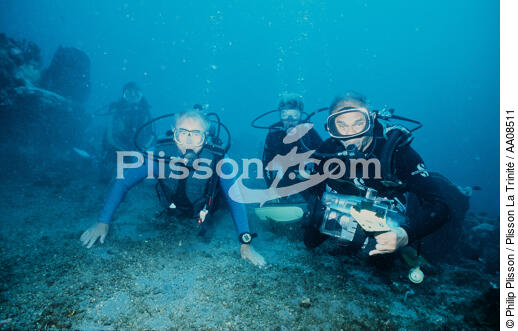 En plongé avec Albert Falco. - © Philip Plisson / Plisson La Trinité / AA08511 - Photo Galleries - Sea floor