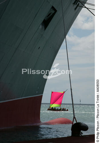 L'étrave du Queen Mary 2 dans le port de Fort-de-France. - © Philip Plisson / Plisson La Trinité / AA08550 - Photo Galleries - View Type