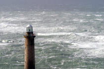 Le phare de la Hague dans le Raz Blanchard. © Philip Plisson / Plisson La Trinité / AA08664 - Photo Galleries - Normandie