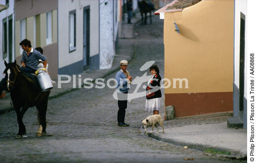 Scène de rue aux Açores. - © Philip Plisson / Plisson La Trinité / AA08868 - Photo Galleries - Keywords