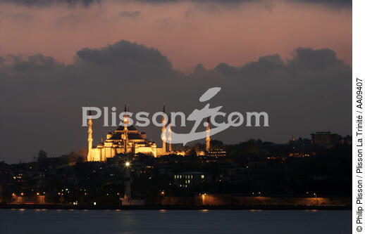 La mosquée Bleue à Istanbul. - © Philip Plisson / Plisson La Trinité / AA09407 - Nos reportages photos - Nuit