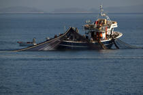 Pêche dans le Golfe de Patra. © Philip Plisson / Plisson La Trinité / AA09545 - Nos reportages photos - Grèce