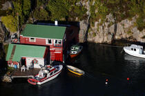 Maisons proche de Bergen en Norvège. © Philip Plisson / Plisson La Trinité / AA09569 - Nos reportages photos - Toit
