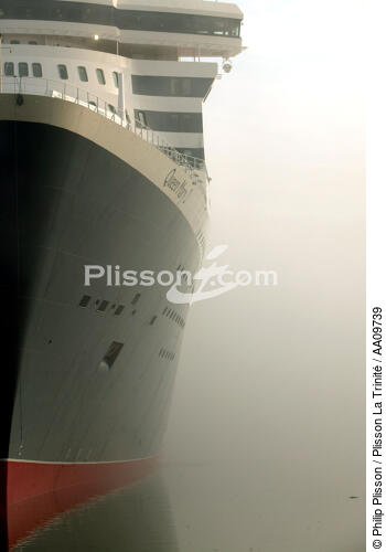 Stem of Queen Mary II. - © Philip Plisson / Plisson La Trinité / AA09739 - Photo Galleries - Queen Mary II [The]