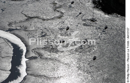 Reflet doré à marée basse. - © Philip Plisson / Plisson La Trinité / AA10107 - Nos reportages photos - Vase