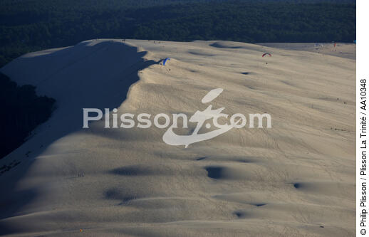 Paragliders on the Pilat Dune. - © Philip Plisson / Plisson La Trinité / AA10348 - Photo Galleries - Aquitaine
