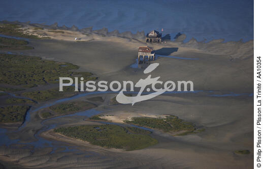 Habitations sur l'Ile aux Oiseaux. - © Philip Plisson / Plisson La Trinité / AA10354 - Nos reportages photos - Arcachon [Bassin d']