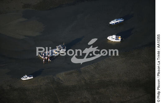 Bateaux au mouillage dans le bassin d'Arcachon. - © Philip Plisson / Plisson La Trinité / AA10355 - Nos reportages photos - Vase