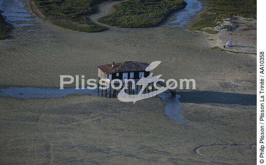 Maison sur pilotis sur l'île aux Oiseaux. - © Philip Plisson / Plisson La Trinité / AA10358 - Nos reportages photos - Maison sur pilotis
