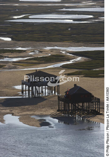Houses on piles on the island of Oiseaux. - © Philip Plisson / Plisson La Trinité / AA10360 - Photo Galleries - Roof
