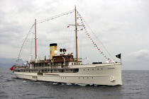 SS Delphine - Classic Week 2005. © Philip Plisson / Plisson La Trinité / AA10506 - Nos reportages photos - Motor-boat à vapeur
