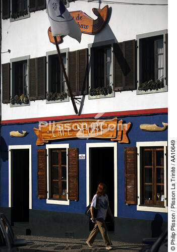 The Café Sport "Chez Peter" in Horta. - © Philip Plisson / Plisson La Trinité / AA10649 - Photo Galleries - Island [Por]