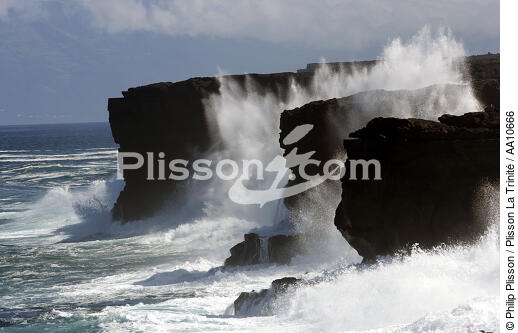 Côte de l' île Pico aux Açores. - © Philip Plisson / Plisson La Trinité / AA10666 - Nos reportages photos - Ecume