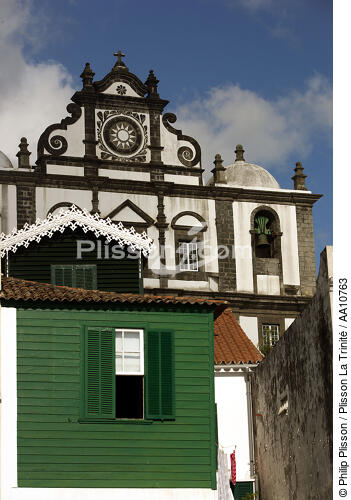 Façade d'une maison à Horta aux Açores. - © Philip Plisson / Plisson La Trinité / AA10763 - Nos reportages photos - Horta