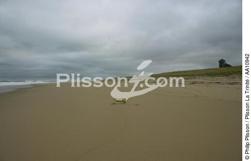 Sur une plage du Massachusetts. - © Philip Plisson / Plisson La Trinité / AA10942 - Nos reportages photos - Ciel gris
