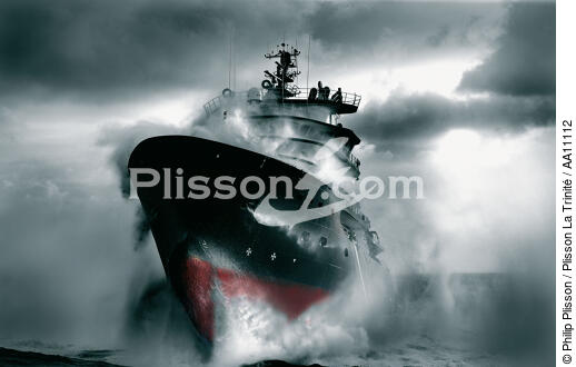 The tug boat Abeille Bourbon. - © Philip Plisson / Plisson La Trinité / AA11112 - Photo Galleries - Iroise Sea [The]