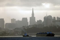 Traffic in the San Francisco bay. © Philip Plisson / Plisson La Trinité / AA11125 - Photo Galleries - Backlit