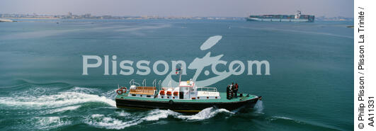 Sur le canal de Suez. - © Philip Plisson / Plisson La Trinité / AA11331 - Nos reportages photos - Porte-conteneurs