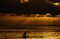 Polynésie. © Philip Plisson / Plisson La Trinité / AA11348 - Nos reportages photos - Bateau à rames