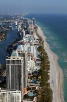 Paysage littoral de Miami. © Philip Plisson / Plisson La Trinité / AA11390 - Nos reportages photos - Ville