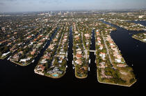 Paysage littoral de Miami. © Philip Plisson / Plisson La Trinité / AA11402 - Nos reportages photos - Monocoque de plaisance/croisière