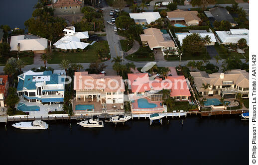 Maisons sur les côtes de Miami. - © Philip Plisson / Plisson La Trinité / AA11429 - Nos reportages photos - Arbre