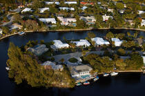Maisons sur les côtes de Miami. © Philip Plisson / Plisson La Trinité / AA11434 - Nos reportages photos - Arbre