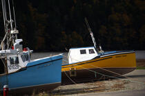 Bateaux dans le port d'Alma. © Philip Plisson / Plisson La Trinité / AA11599 - Nos reportages photos - Nouveau Brunswick