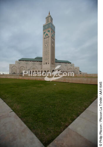 The Hassan II mosque in Casablanca. - © Philip Plisson / Plisson La Trinité / AA11645 - Photo Galleries - Grass